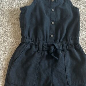 Kids Black Button-Up Romper